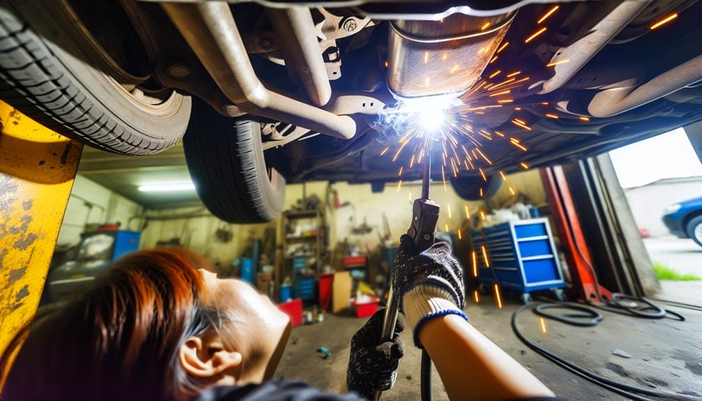 welding catalytic converter securely